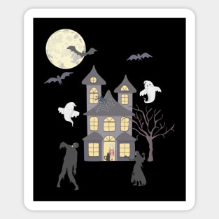 Haunted Halloween Night Sticker